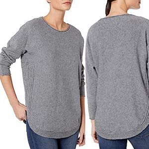 M Made in Italy oversized long sleeve sweater round hem wool/angora blend-S/L